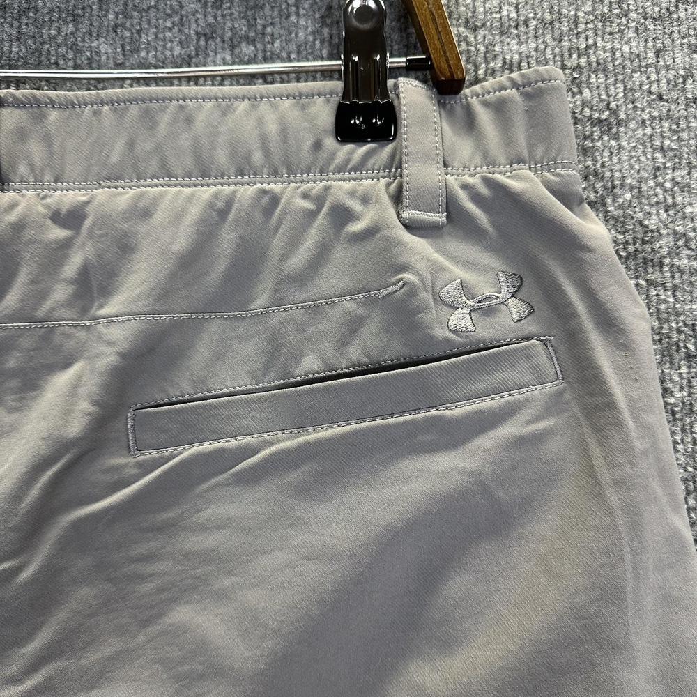 Under Armour Pants Mens 34x32 Gray Chino Elastic Waist Golf Casual Stretch - Picture 10 of 14